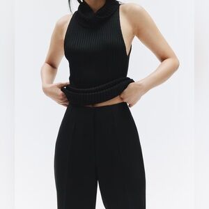 Black Ankle-Length Slacks - H&M